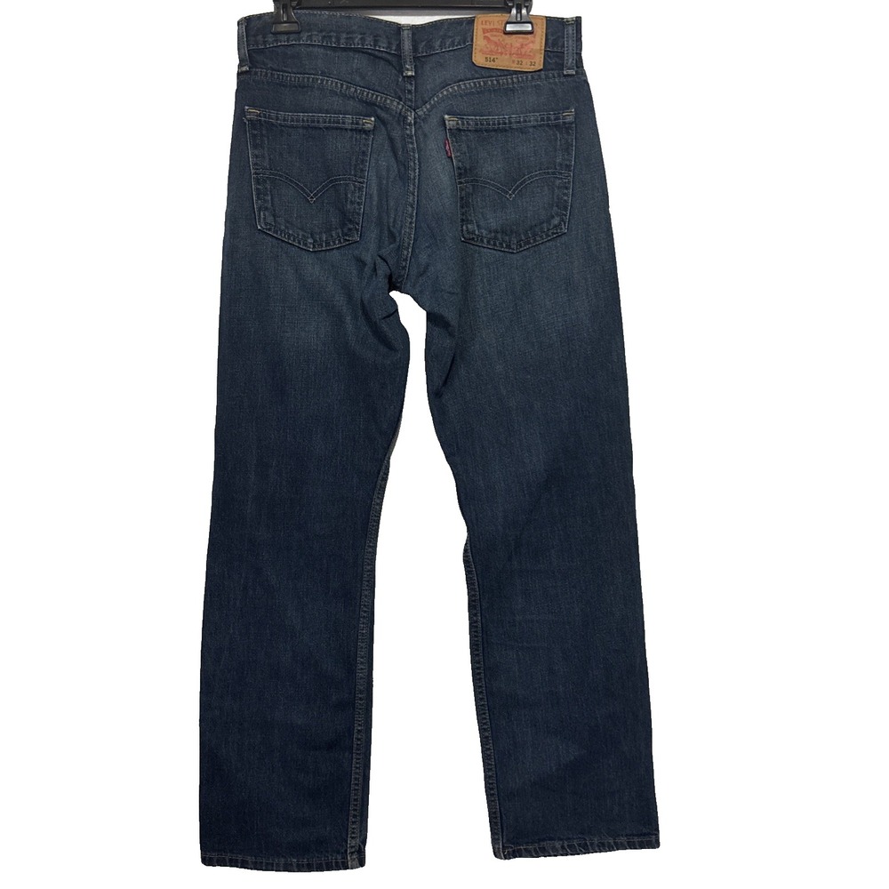 Levi's 514 Denim Jeans Men's 32x31 Blue Dark Wash Straight Leg Stretch Pockets